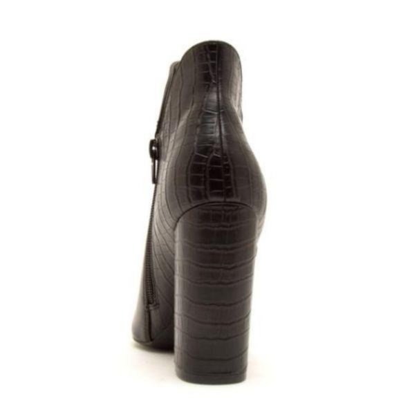 Black Ankle Booties with Embossed Detailing - Picture 5 of 5